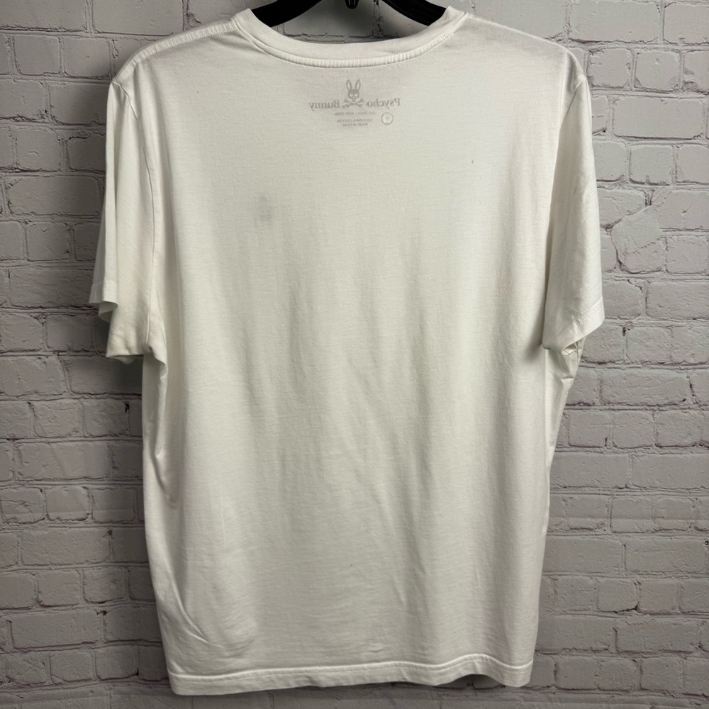 Psycho Bunny v-neck pima cotton basic white t shirt size 7 casual streetwear XL - Picture 5 of 7